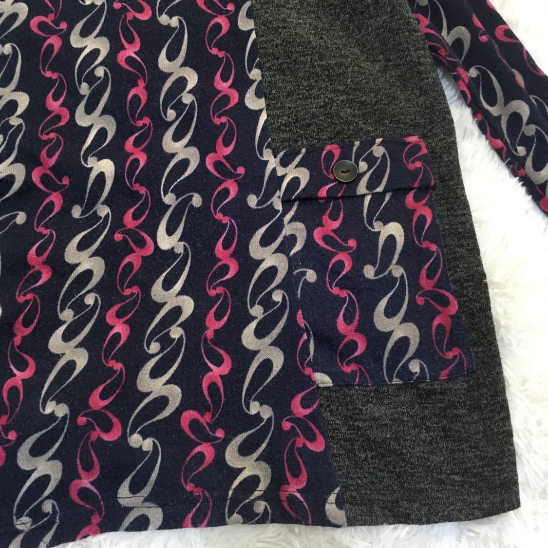 빈티지 퍼플 차콜 패턴 폴라 니트 y2k 스트릿 갸루 펑키 일본빈티지7 상품이미지4