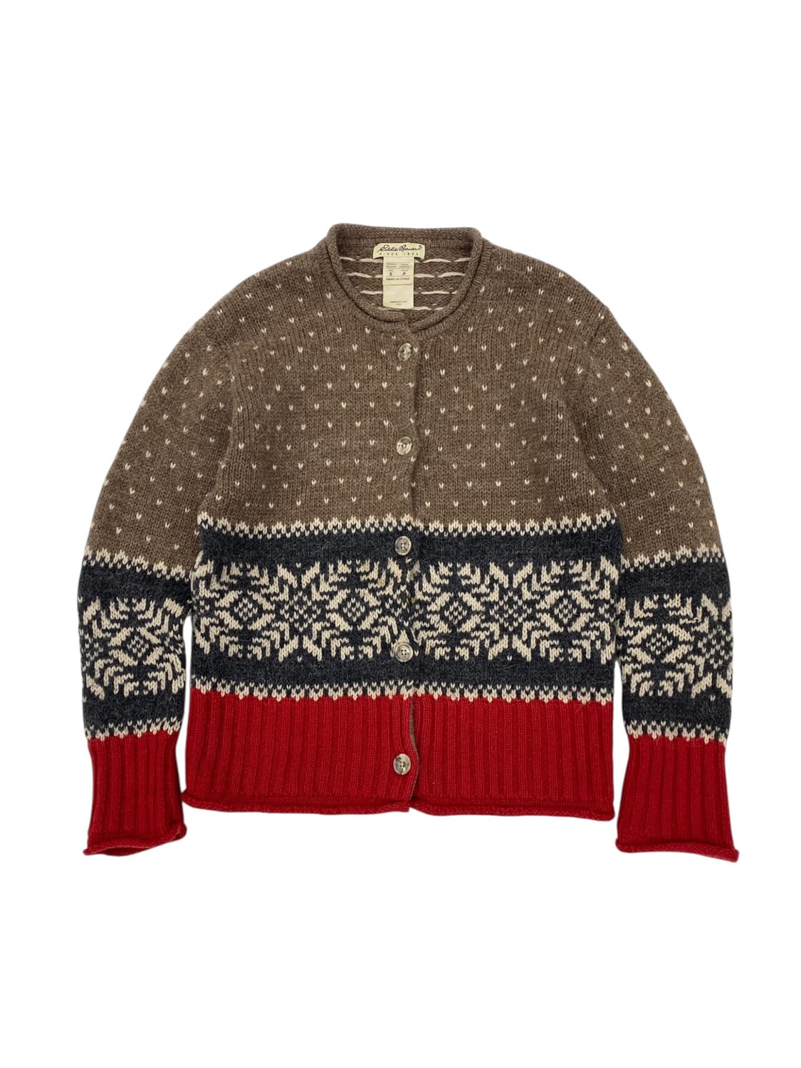 90‘s 에디바우어 울/알파카 롤넥 가디건 상품이미지1