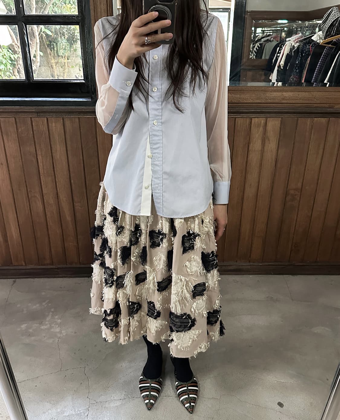 SACAI back pleated shirt 상품이미지2