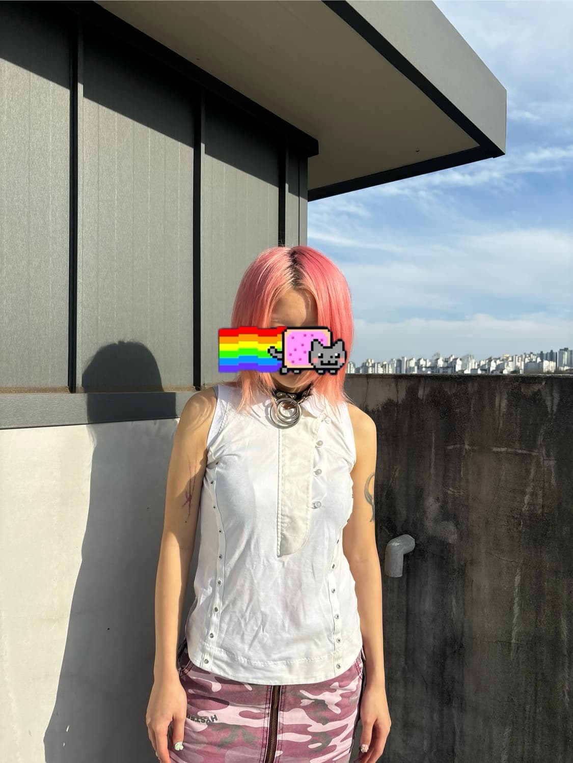(Rare!)stella mccartney adidas 버튼 카라 탑 상품이미지2