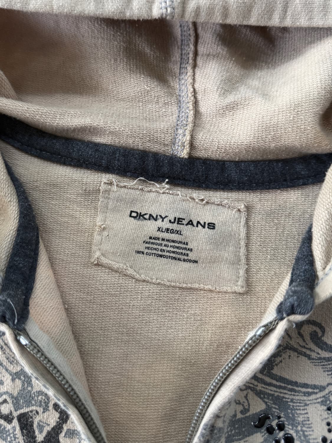 DKNY 00's 오버핏 빈티지 락앤롤 그런지 코튼 후드집업 상품이미지6