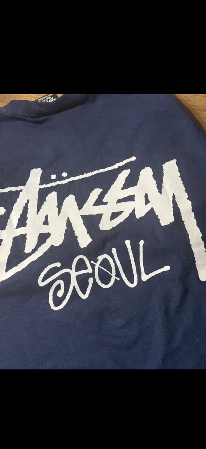 스투시 서울 네이비 반팔 티셔츠 M 도산 상품이미지2