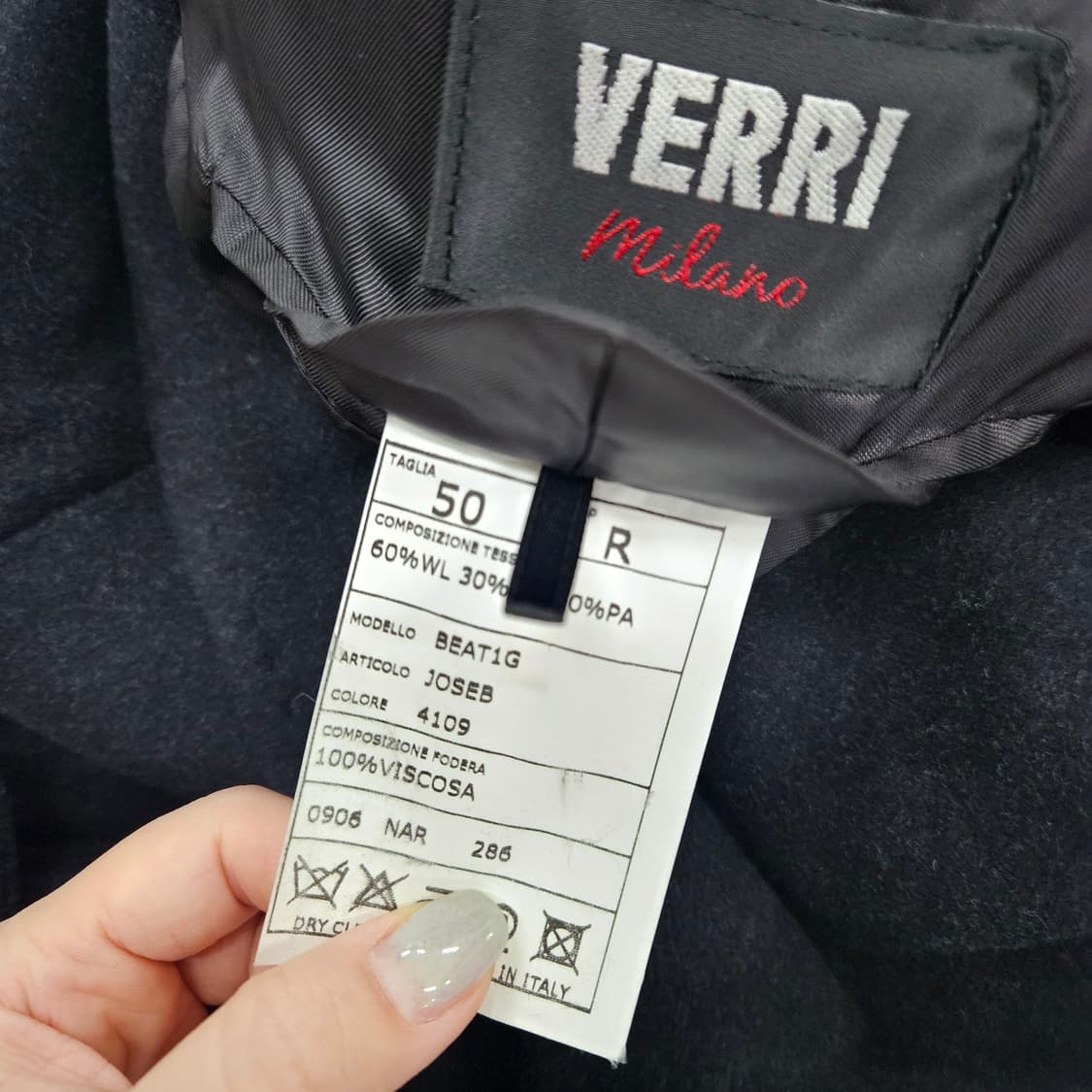 [50] 베리 밀라노 Verri 울 비스코스 블레이저 코트 1210J1 상품이미지4