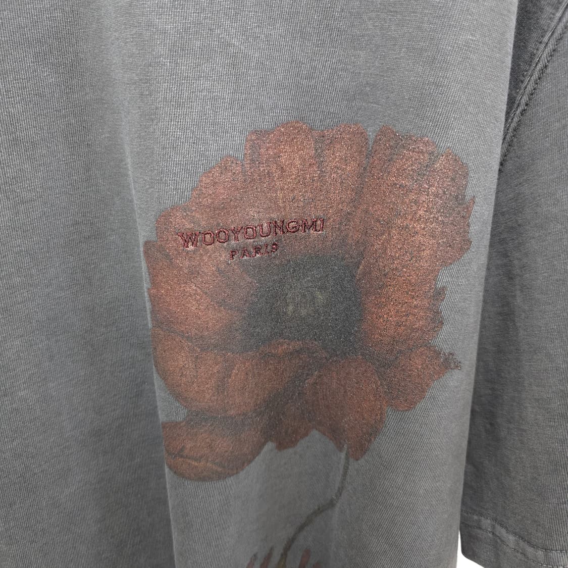 25ss 우영미 백로고 페이드 플라워 반팔 티셔츠 다크 52사이즈 110 상품이미지2