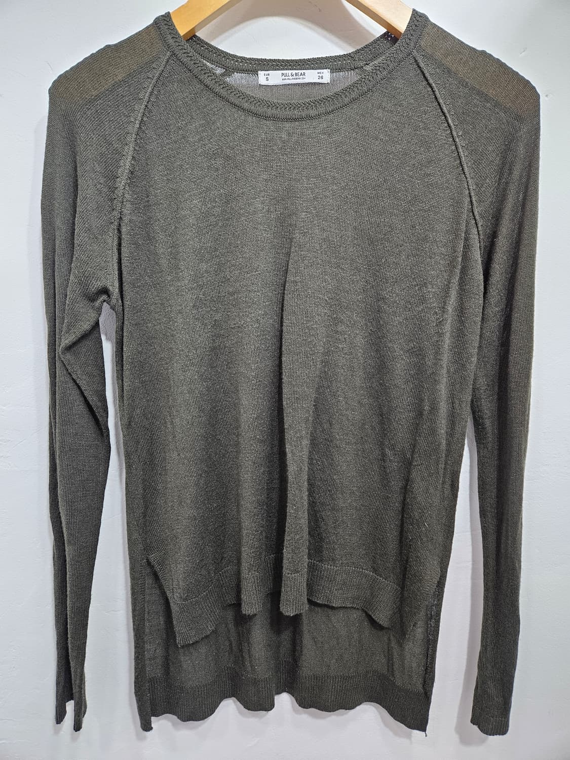 풀앤베어(pull&bear) 롱슬리브 니트 카키 S 상품이미지3