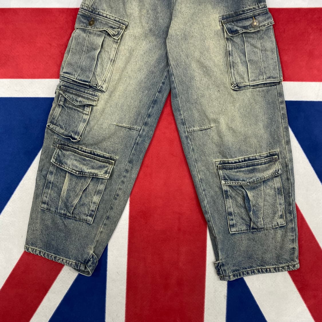 빈티지 데님 멀티카고팬츠 S  상품이미지3