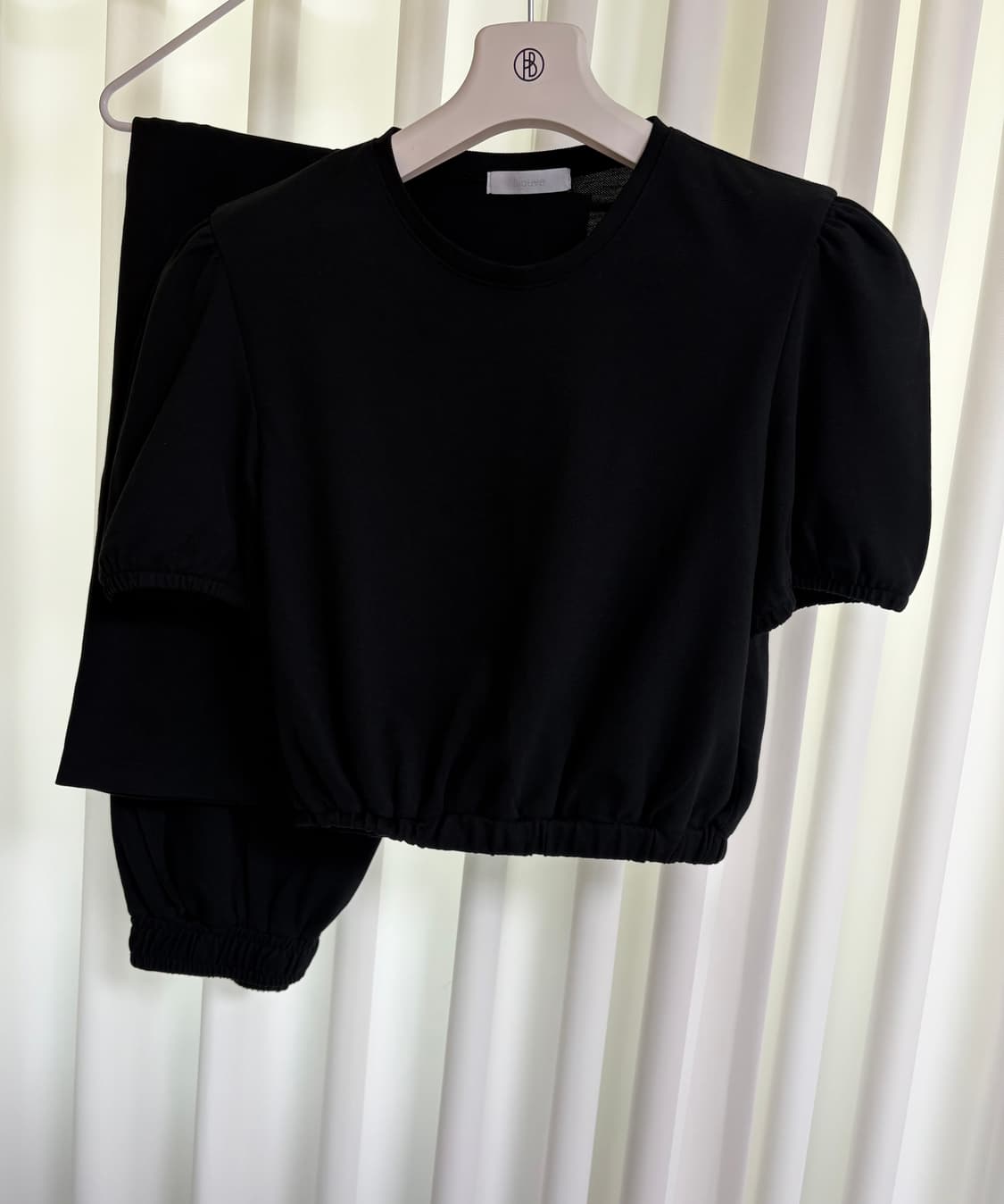 누브 퍼프 슬리브 티셔츠, 팬츠 세트 상품이미지1