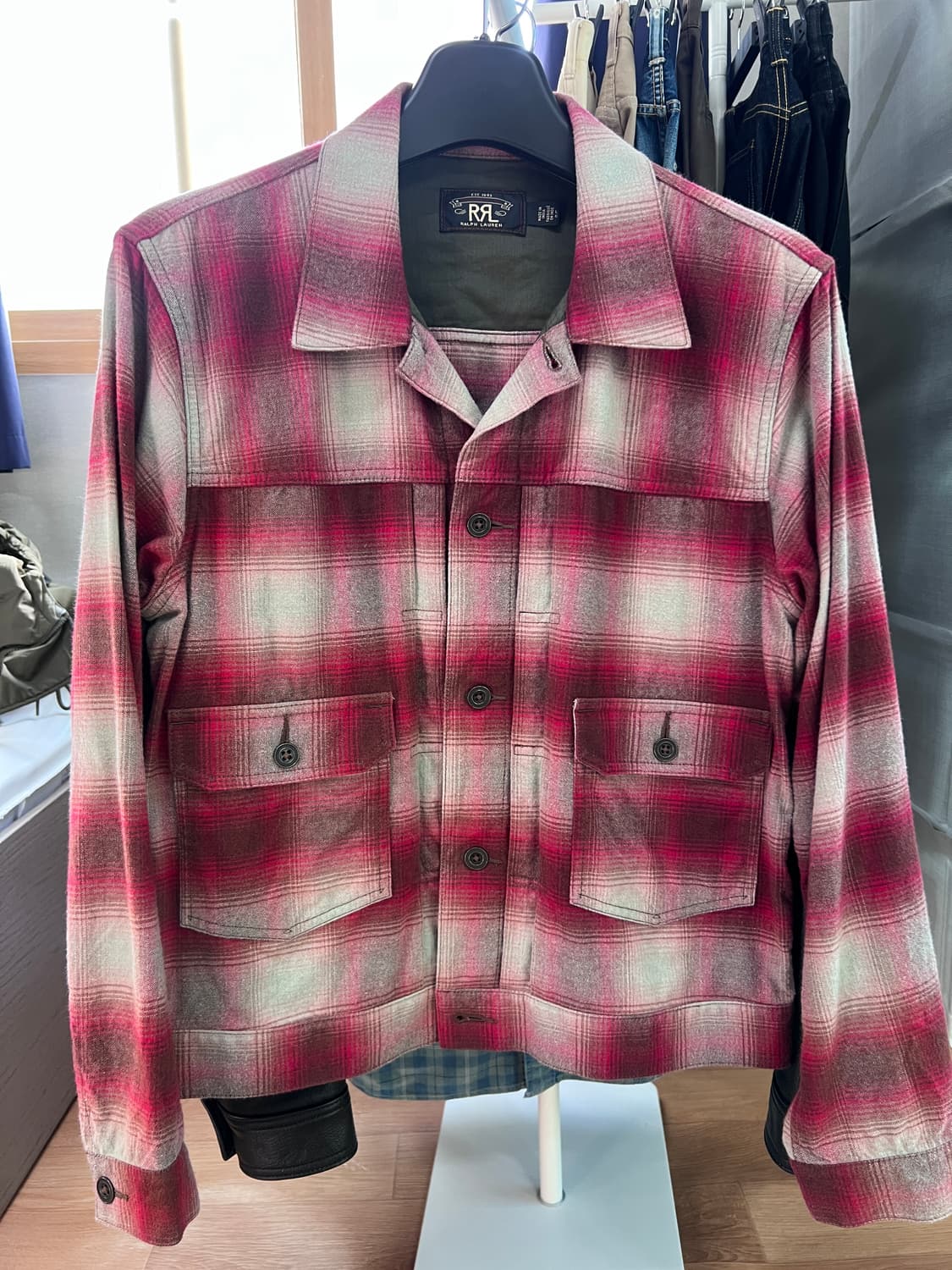 Rrl 플레이드 트러커 L / 체크 셔츠 데님 자켓 더블알엘 상품이미지1