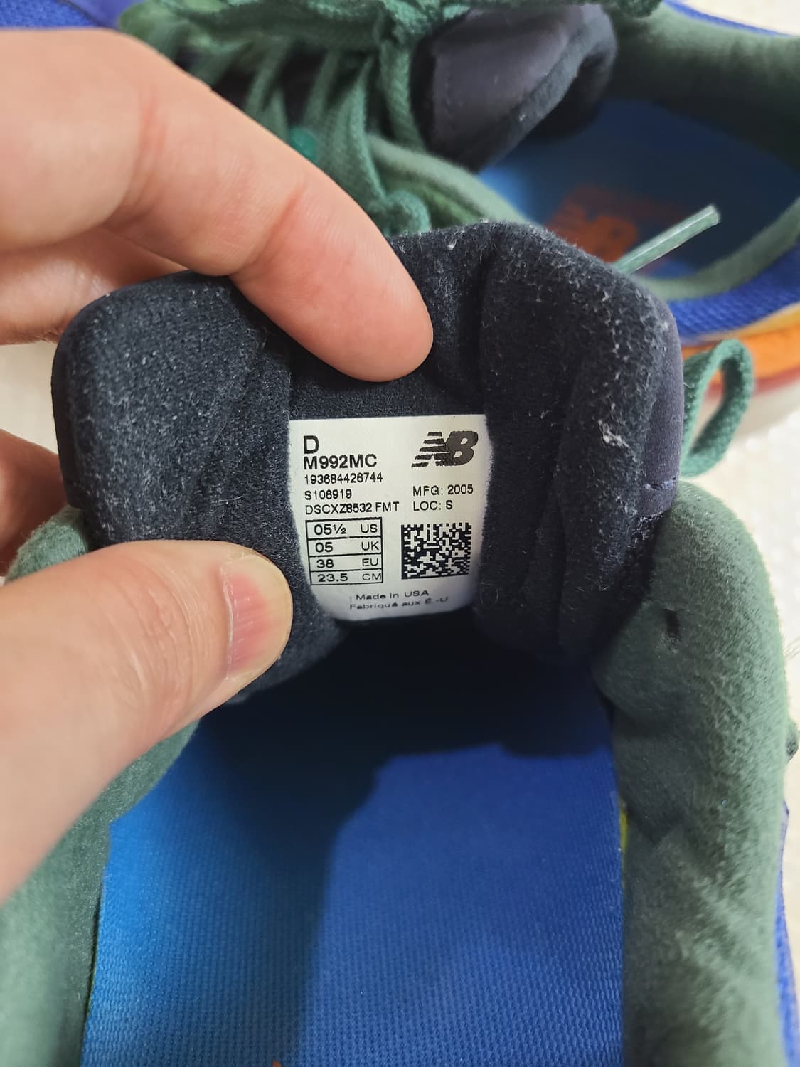 뉴발란스 992 멀티컬러 235 사이즈 상품이미지6