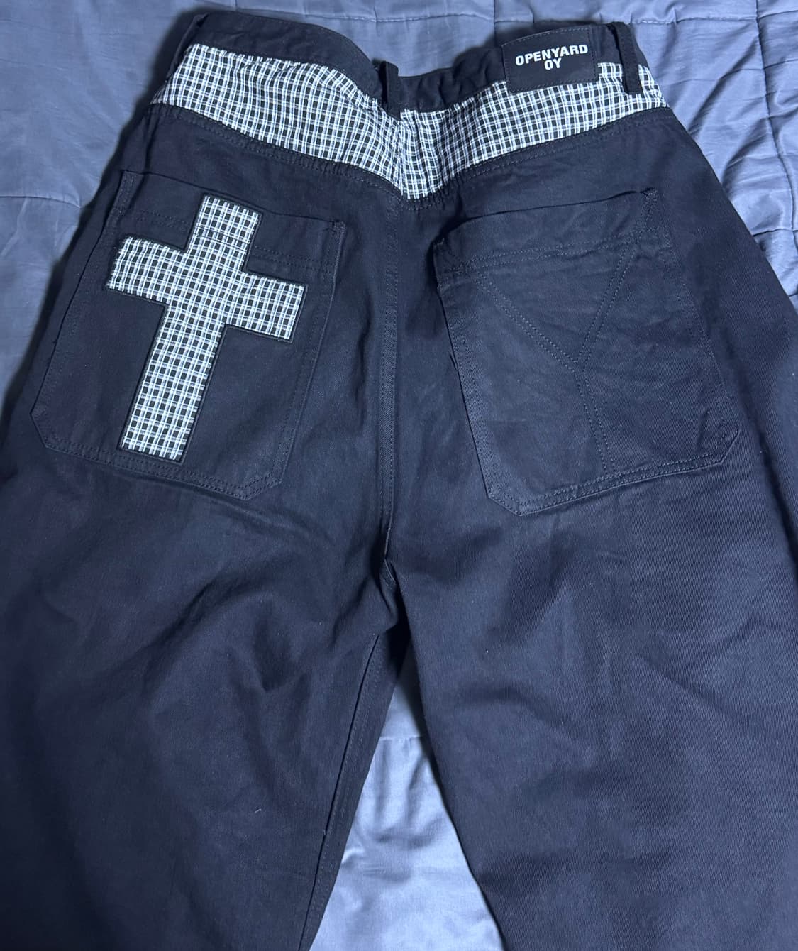 오와이 체크 와이드 팬츠 상품이미지4