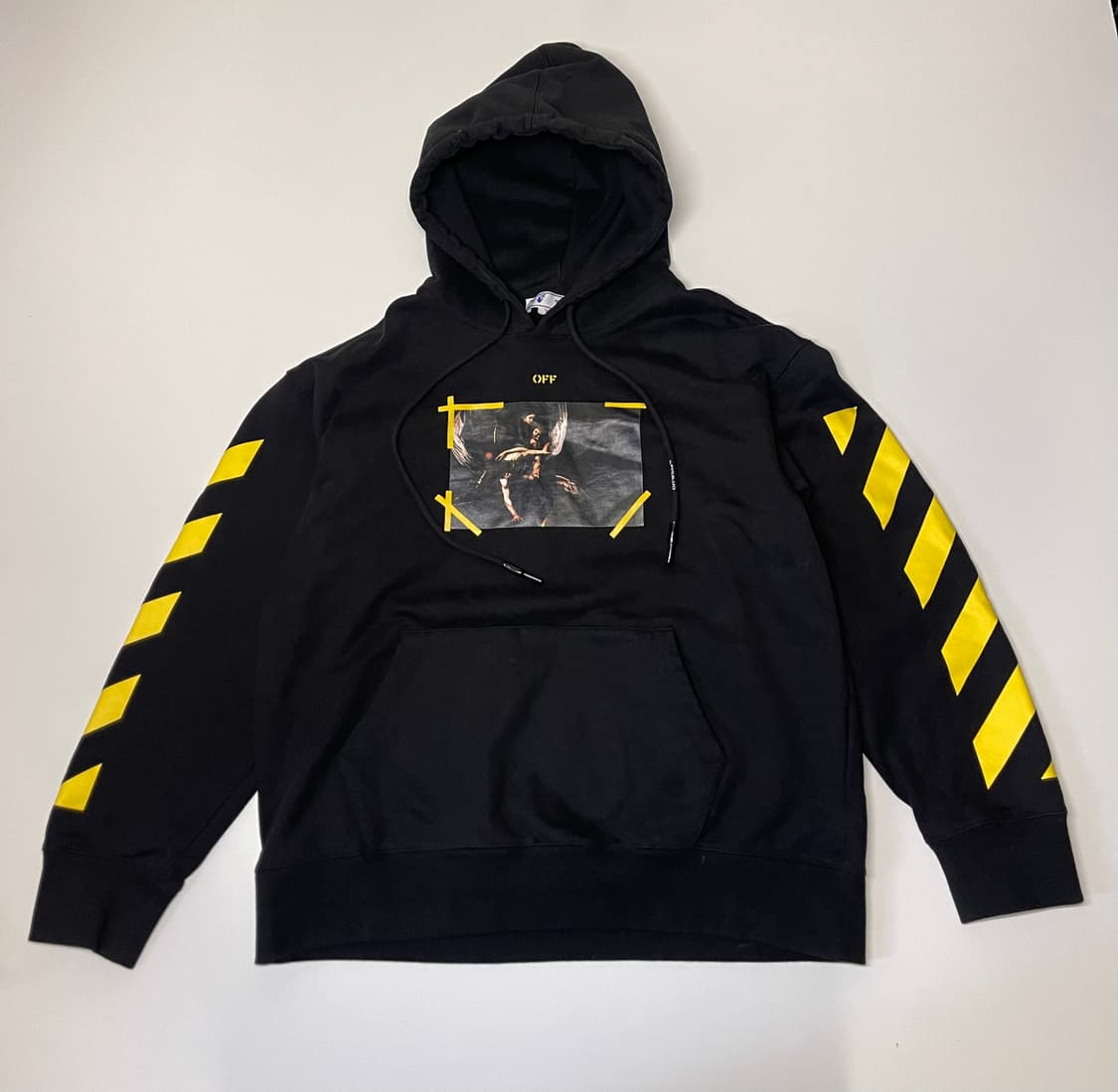 오프화이트 카라바지오 후드티 블랙 L 상품이미지2