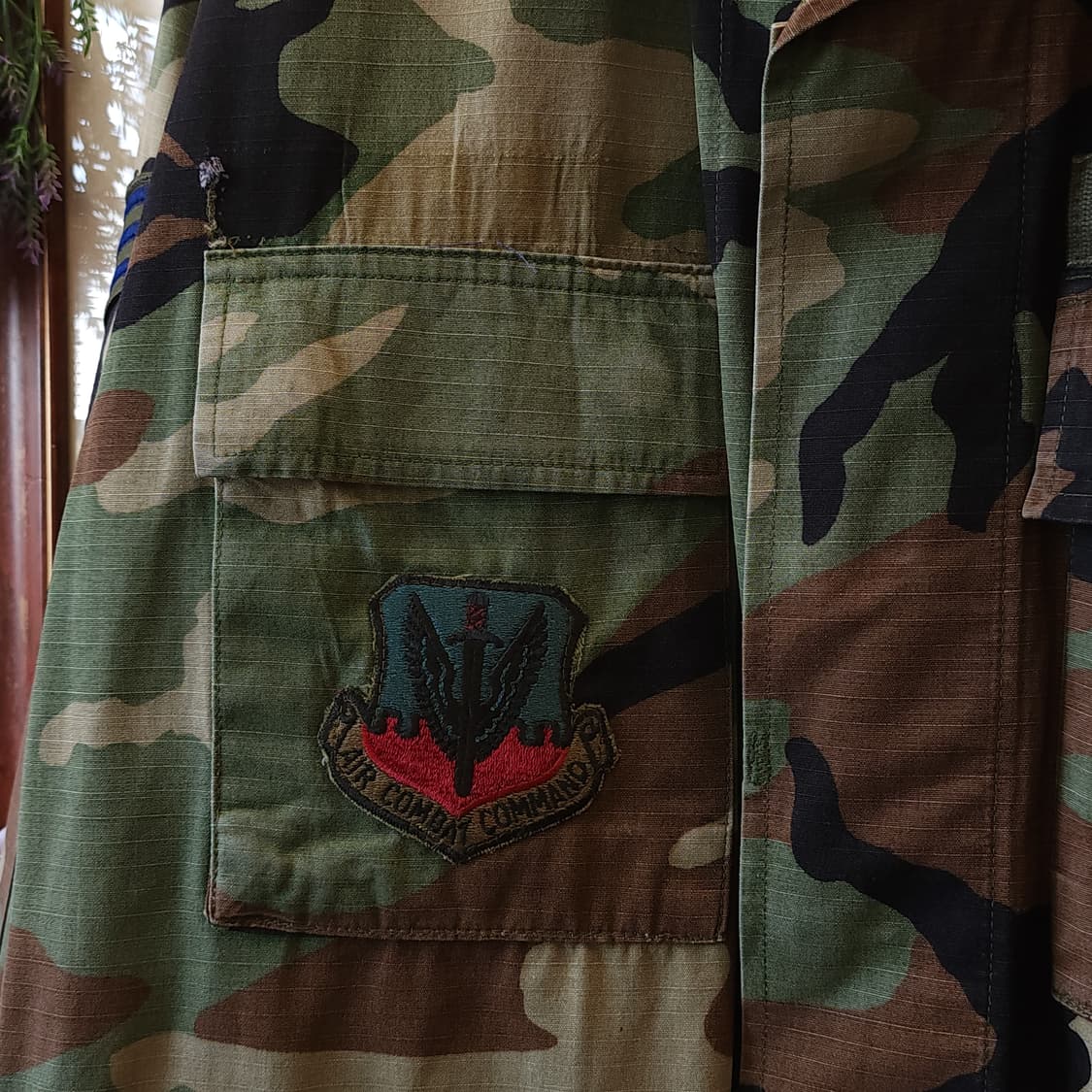 90s 미군 BDU 카모셔츠 우드랜드 에어포스 미디움 레귤러 상품이미지7