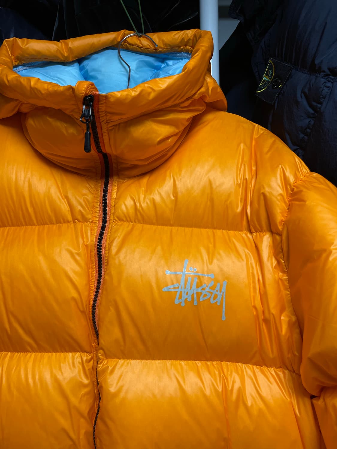 [L사이즈] 스투시 마이크로 립스탑 다운 파카 패딩 자켓 오렌지 상품이미지4