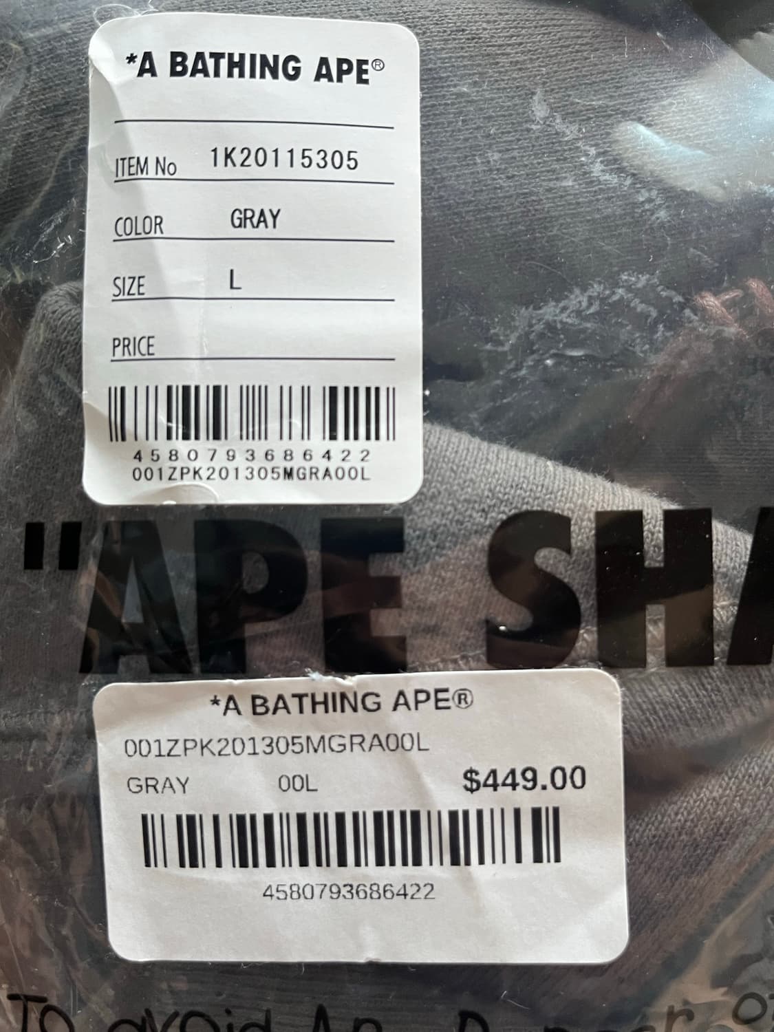 BAPE Hand Drawn Face Relaxed Fit Shark 상품이미지3