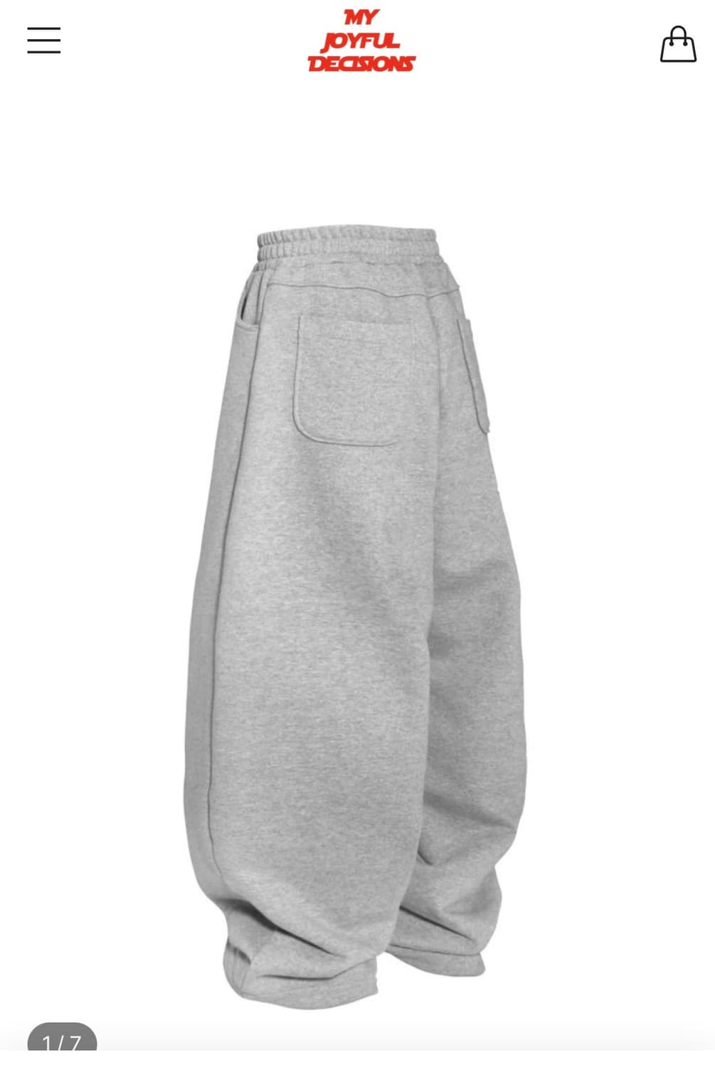 MJD 에브리데이 헤비 스웻 배기팬츠 그래이 상품이미지1