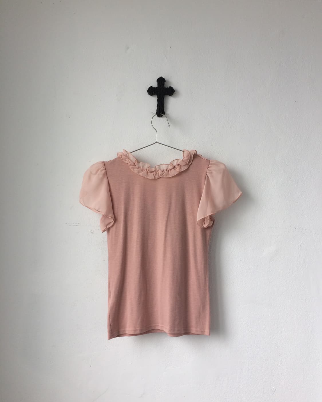 Frill trimming t shirt 상품이미지3