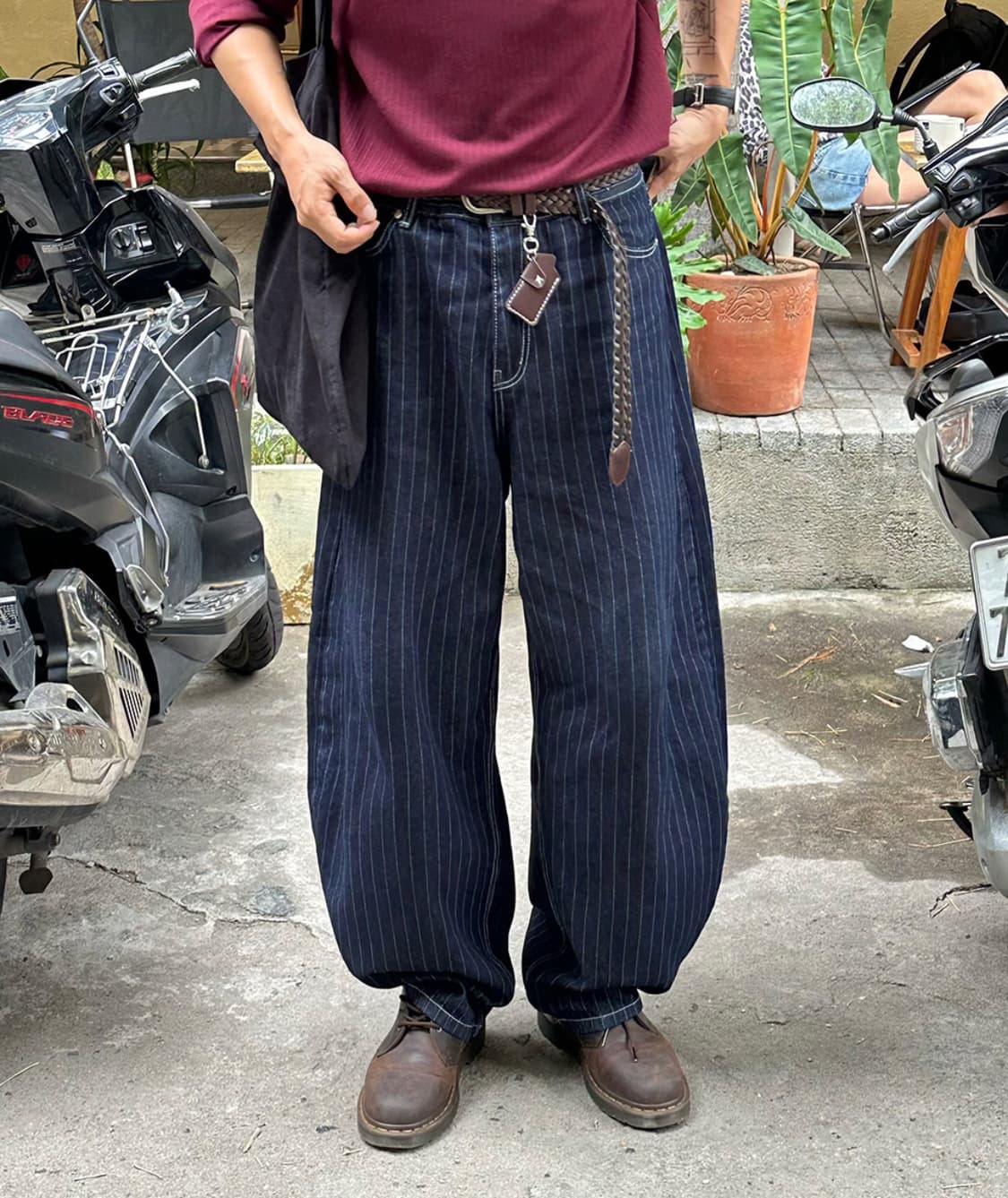 핀터 스트라이프 데님 팬츠 상품이미지3