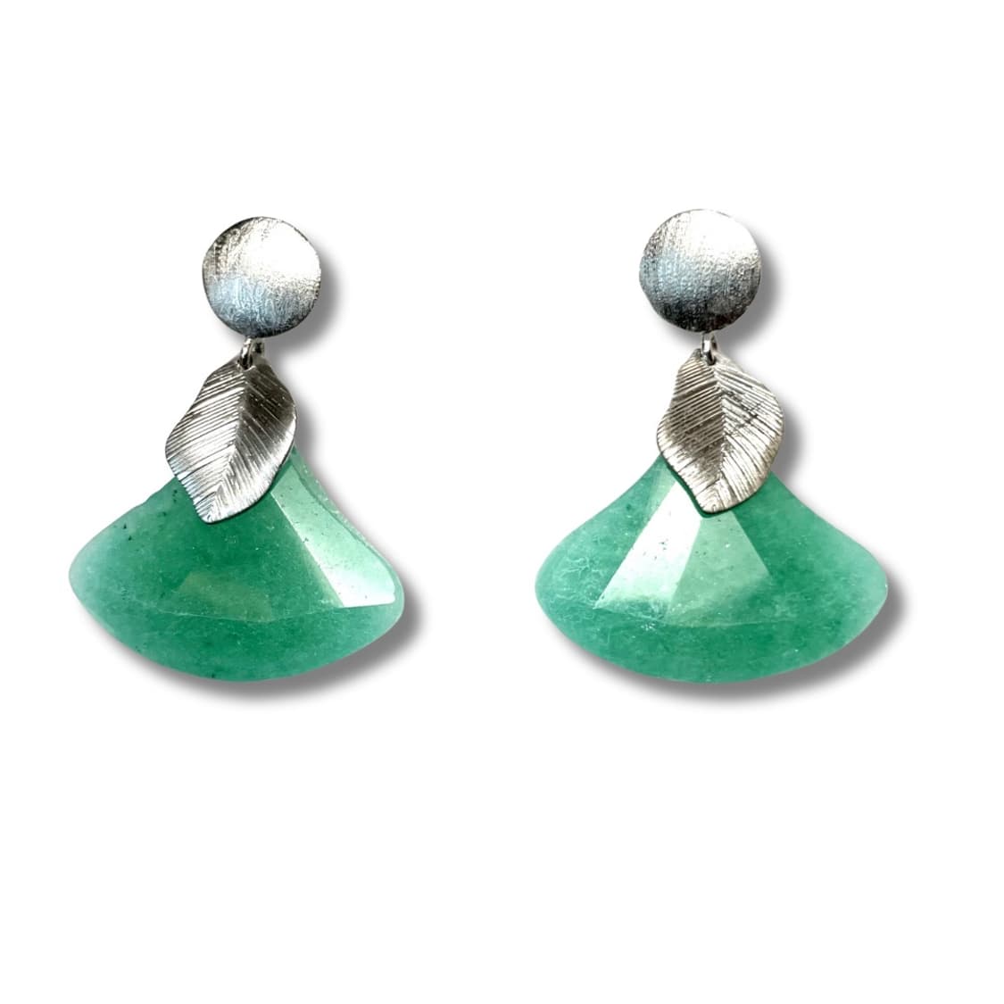 Green Jade Silver Drop Earrings 상품이미지1