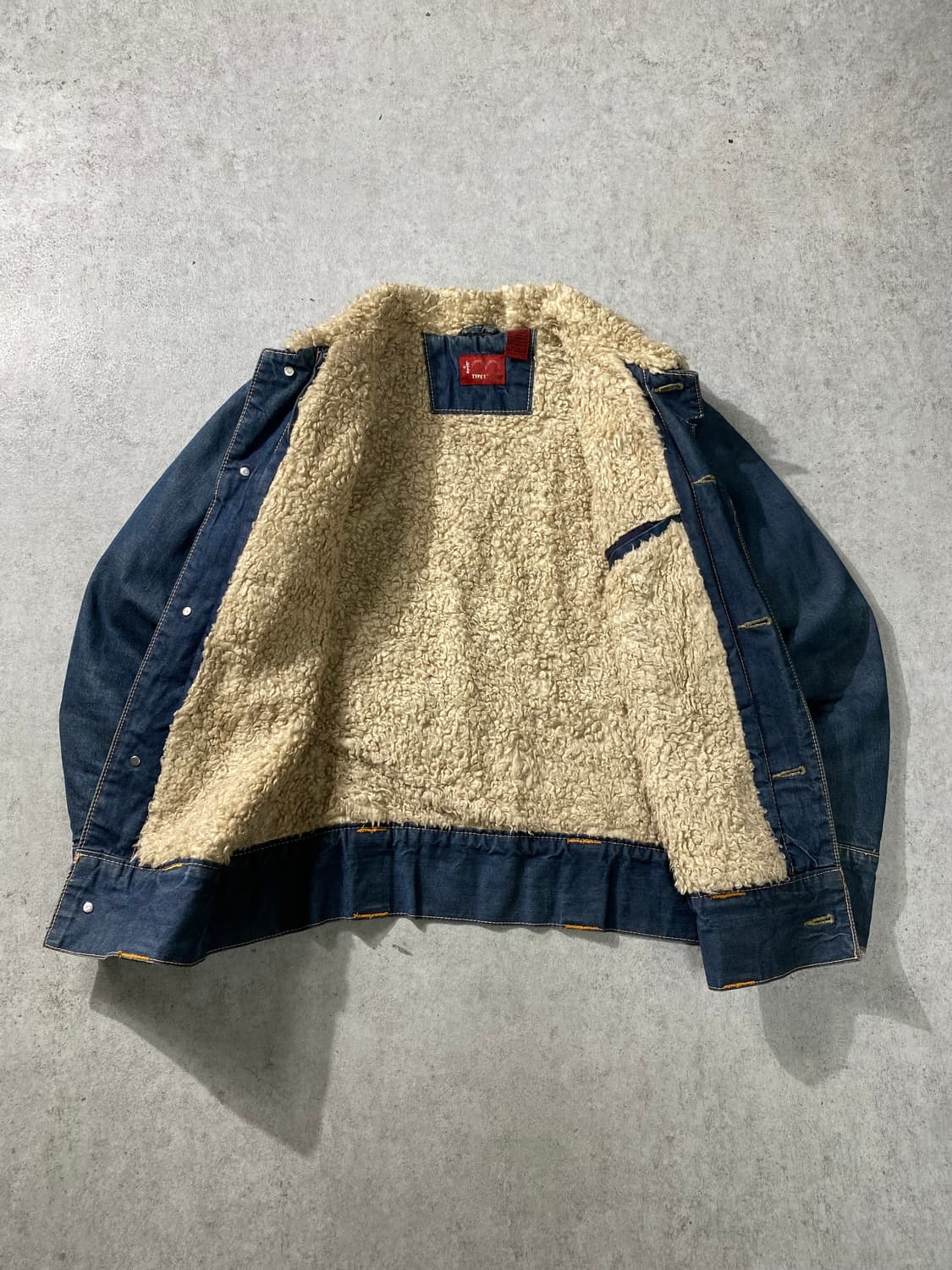 [M] 00s Levi's 리바이스 타입원 데님 쉐르파 자켓 상품이미지5