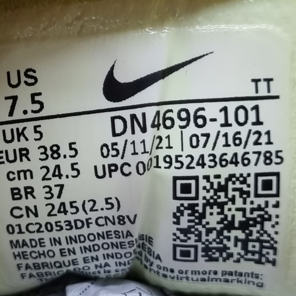 나이키 와플원 블랙볼트 운동화245 상품이미지6