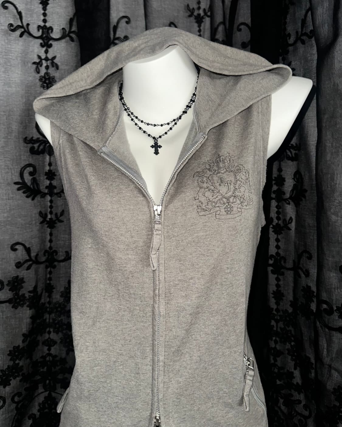 grey two-way hoodie zip-up 상품이미지2