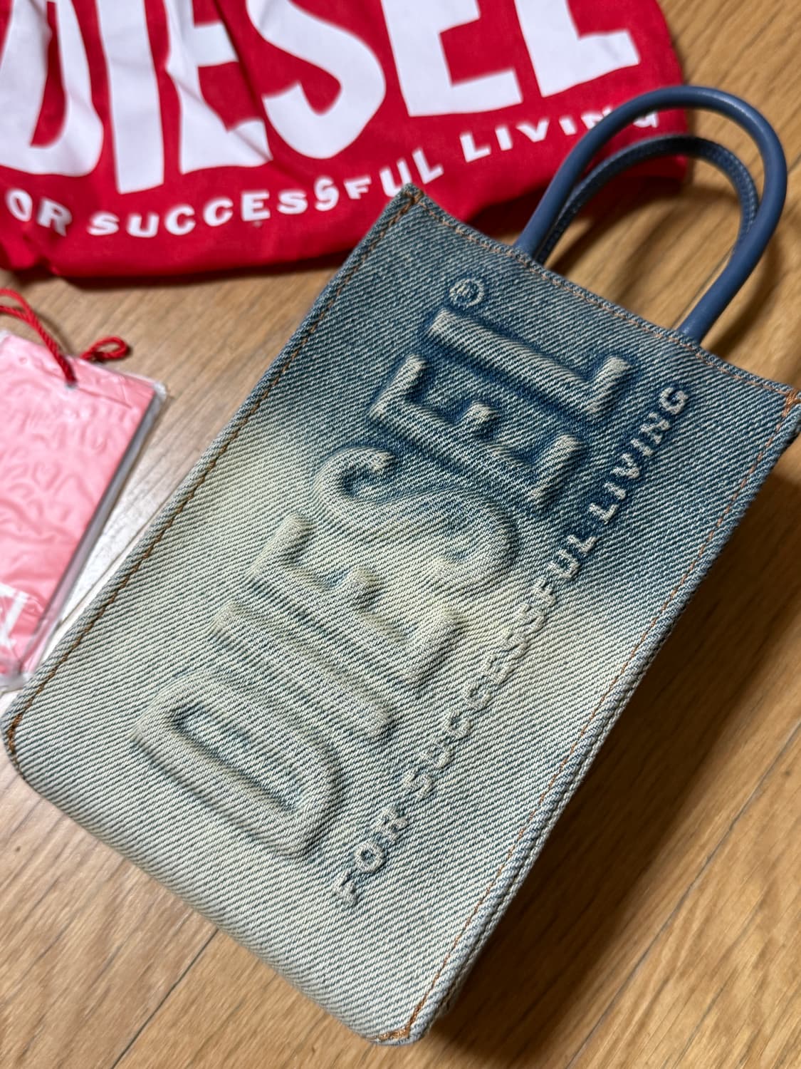 디젤 3d 로고 데님 쇼퍼백 크로스백 미니백 상품이미지3