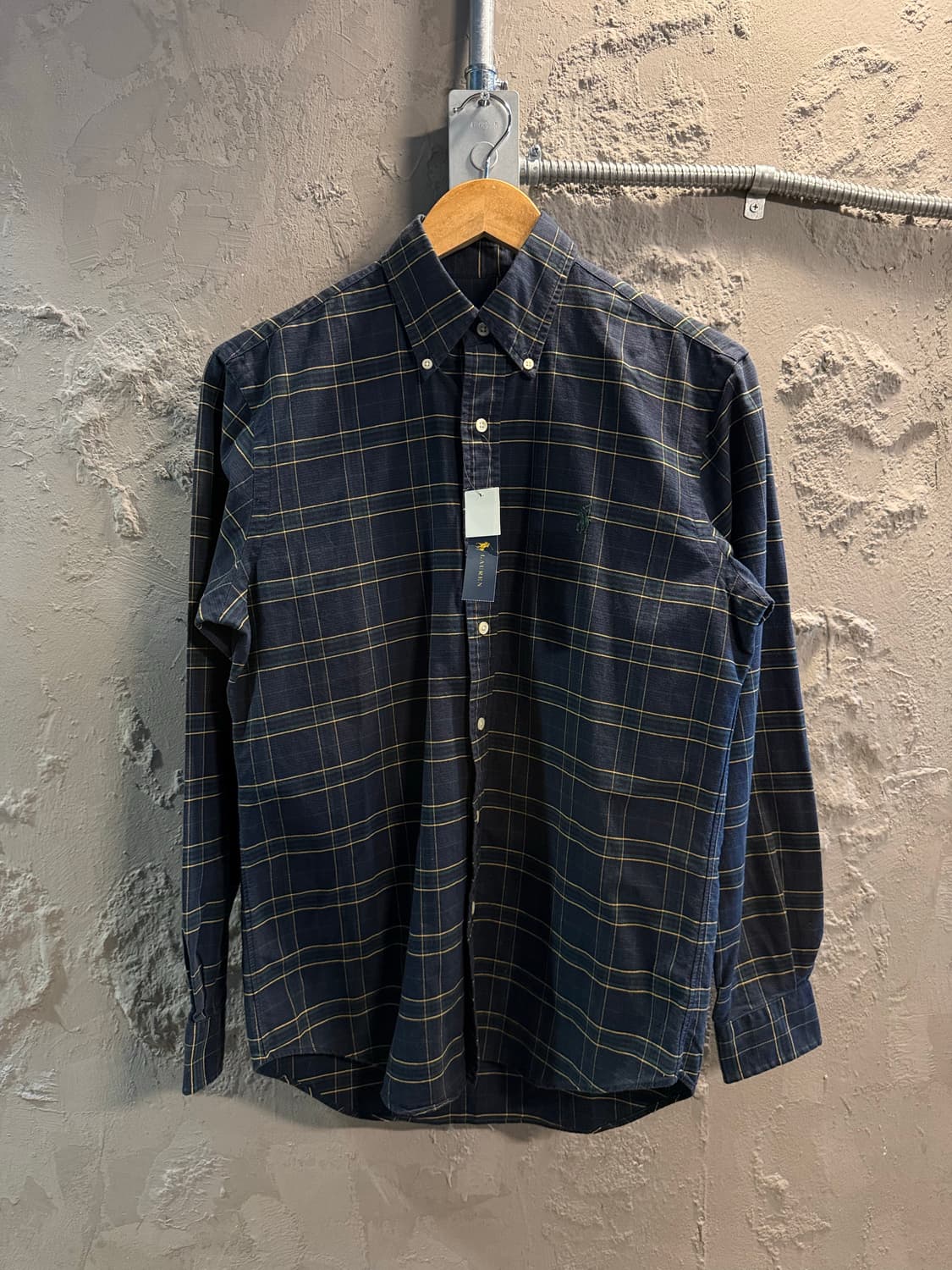 S 랄프로렌 RALPH LAUREN 체크 버튼다운 셔츠 네이비 상품이미지1