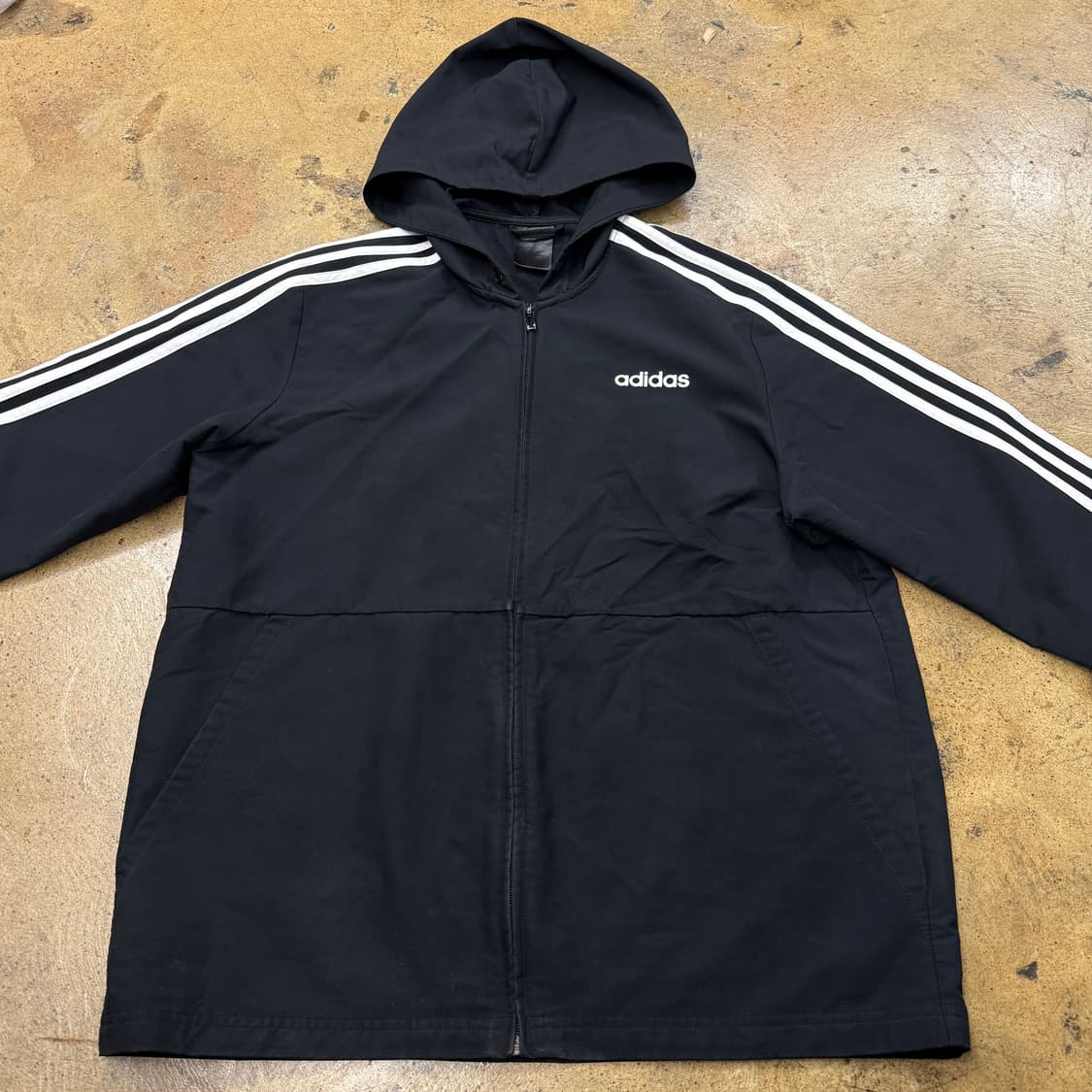 [정품/XL] 아디다스 삼선 후드 바람막이 블랙 b19 상품이미지3