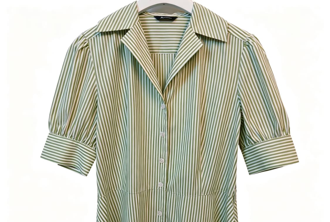 [Aquascutum] 아쿠아수큐텀 런던 리얼 자개단추 스트라이프 원피스 상품이미지1