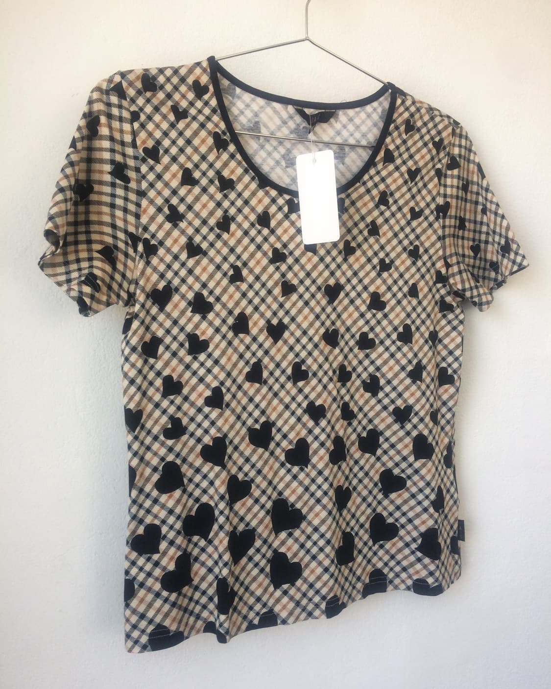 Daks heart check pattern t shirt 상품이미지3