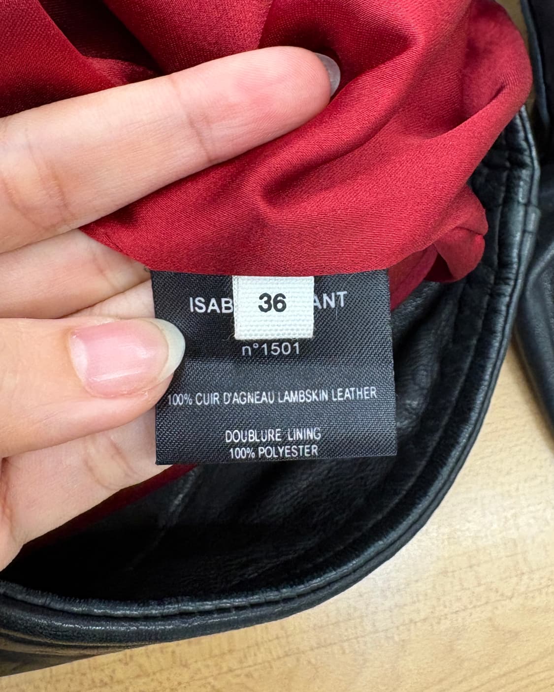 이자벨 마랑 블랙 램스킨 레더 바이커 자켓 상품이미지8