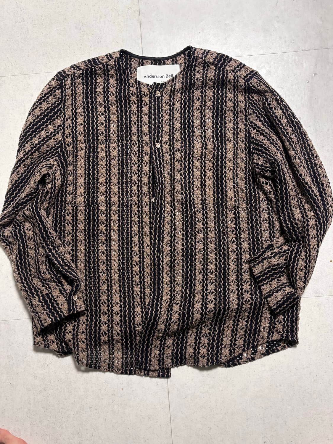 앤더슨벨 플라워 니트 셔츠 상품이미지1