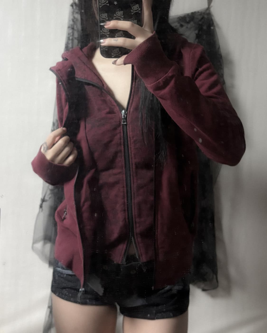 펑크 y2k 투웨이 포인트 후드집업  상품이미지1