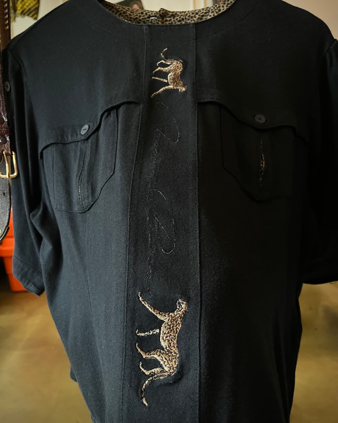 JPN Vintage Leopard Docking 1/2 T-Shirt 상품이미지5