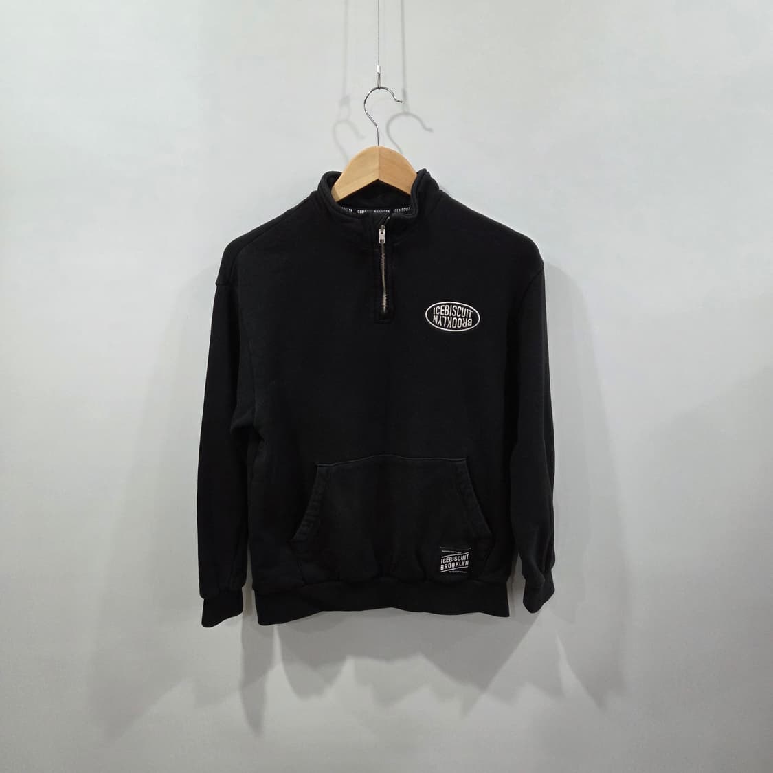 아이스비스킷 하프집업 블랙 스웻셔츠 155 상품이미지1
