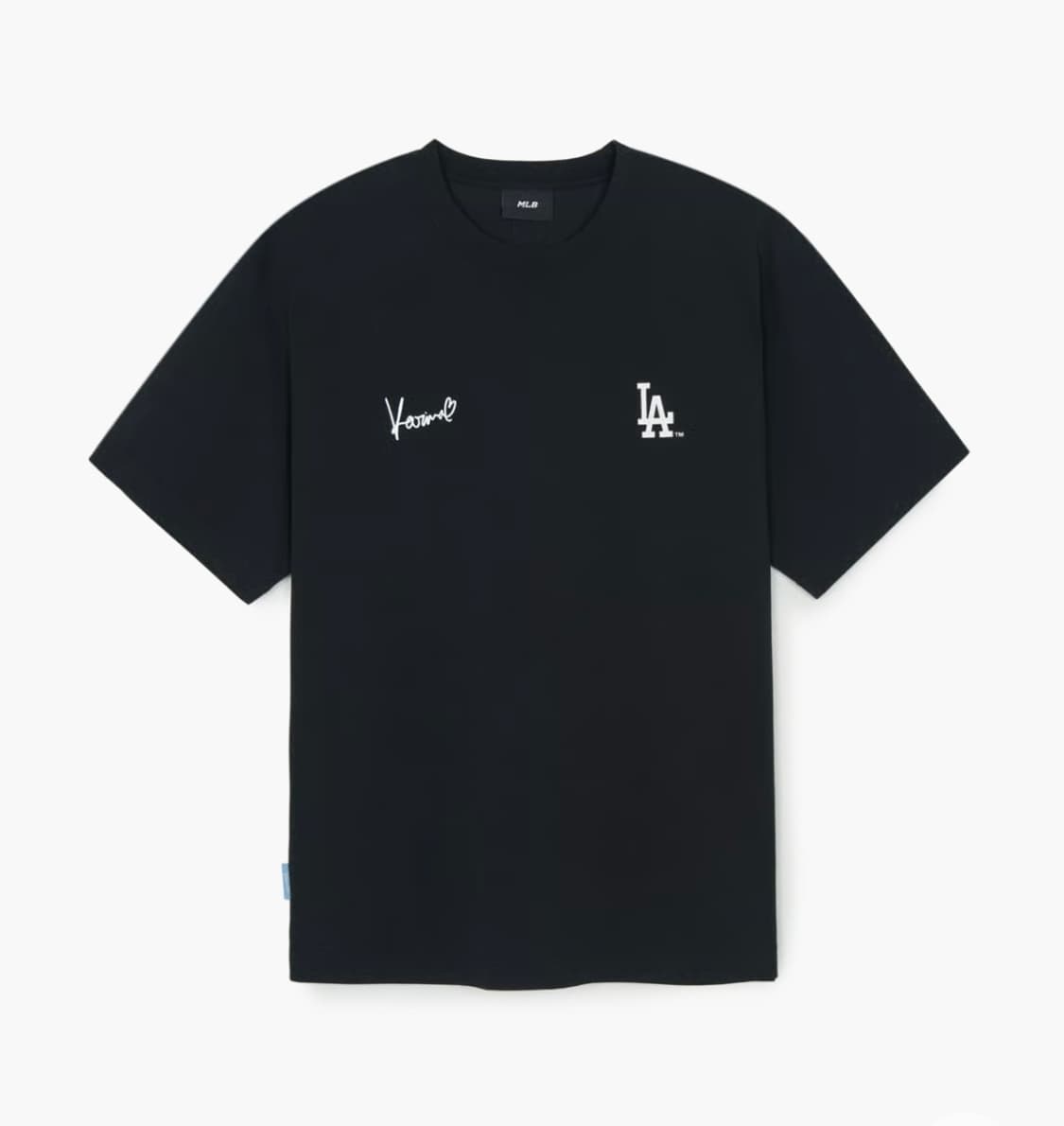 [S M] MLB X 카리나 세미오버핏 반팔 티셔츠 블랙 상품이미지1