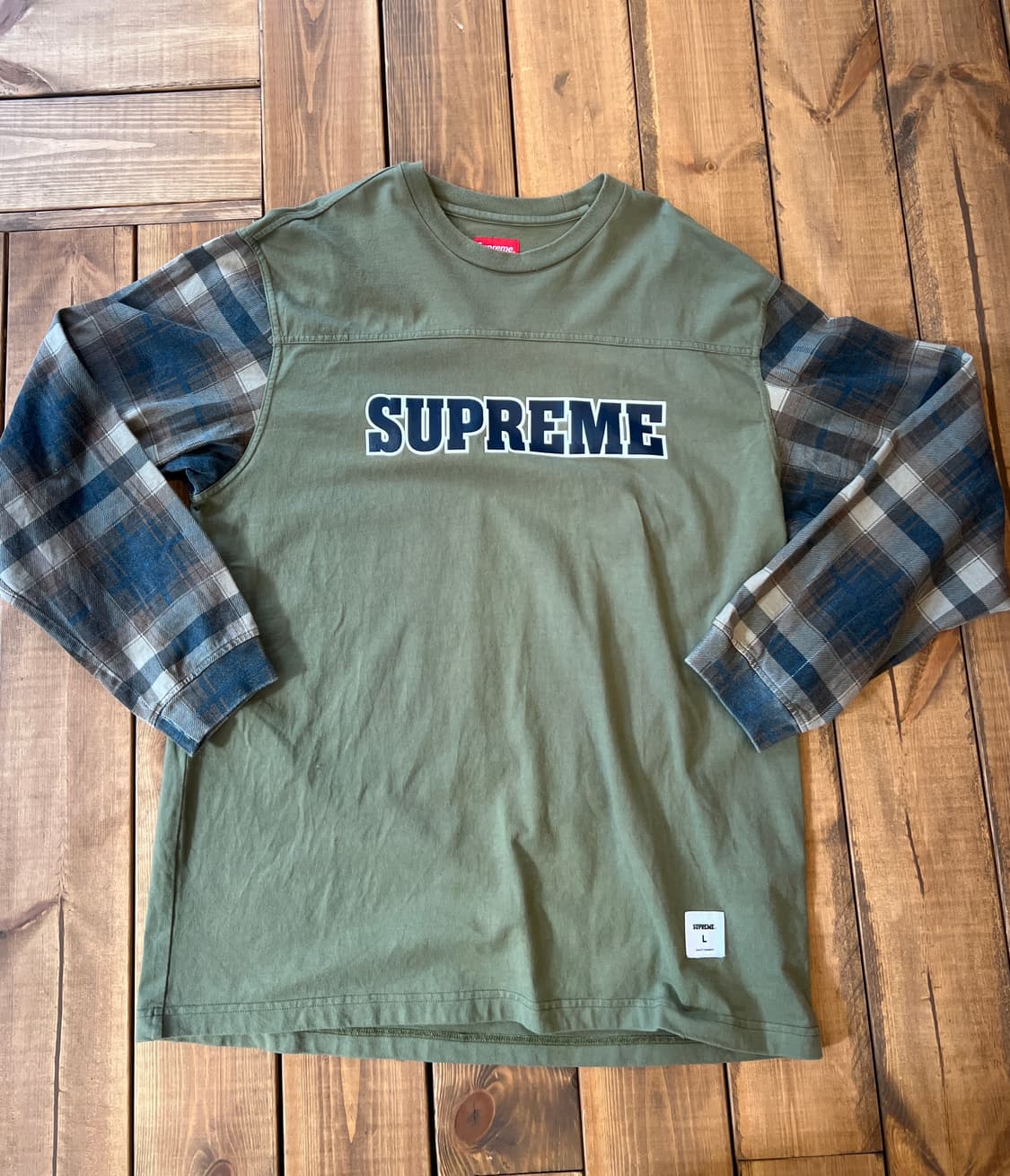 슈프림 체크 패턴 그린 롱슬리브 상품이미지5