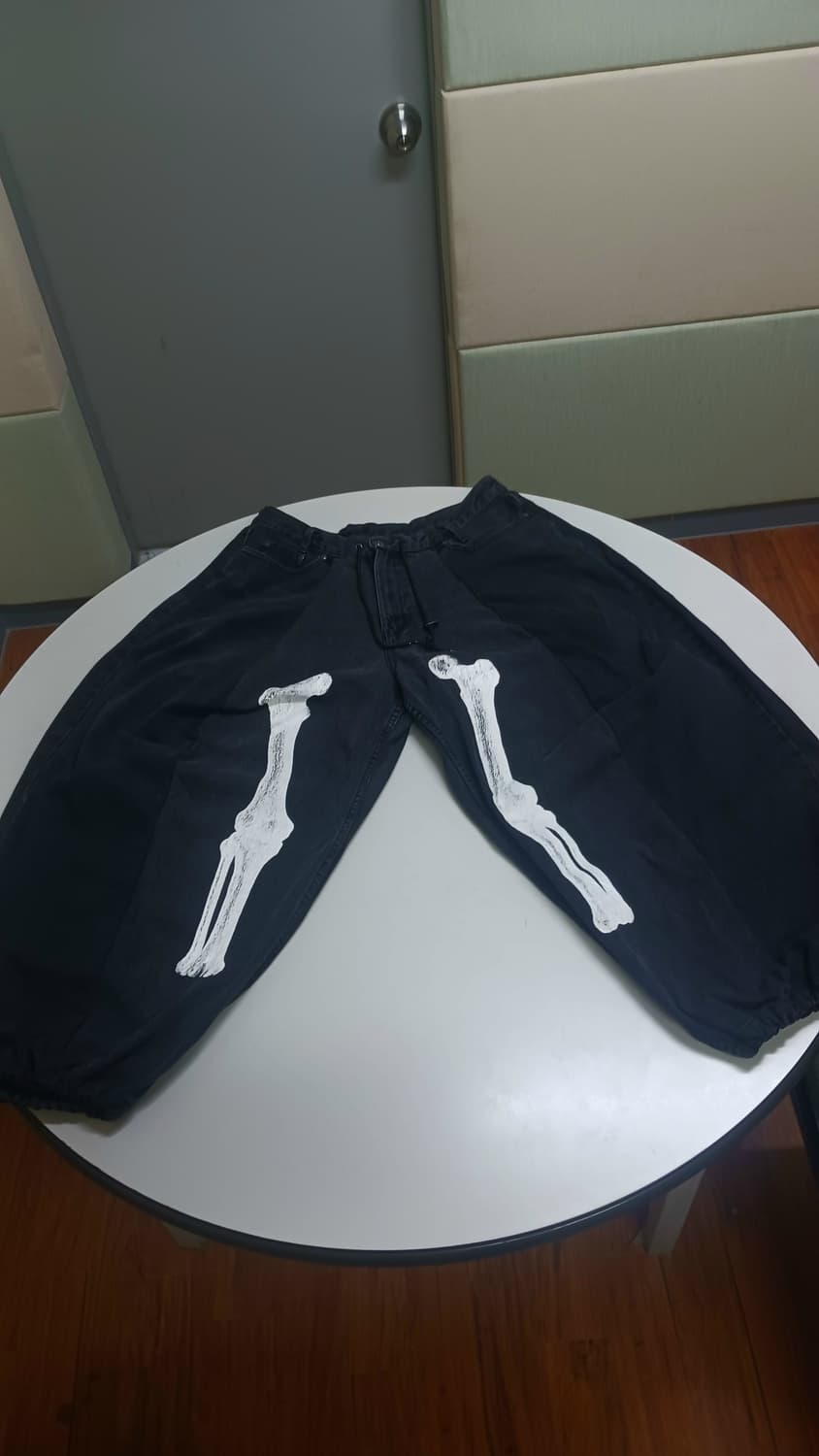 빈티지 오버핏 해골 힙한 검정생 청바지 상품이미지1