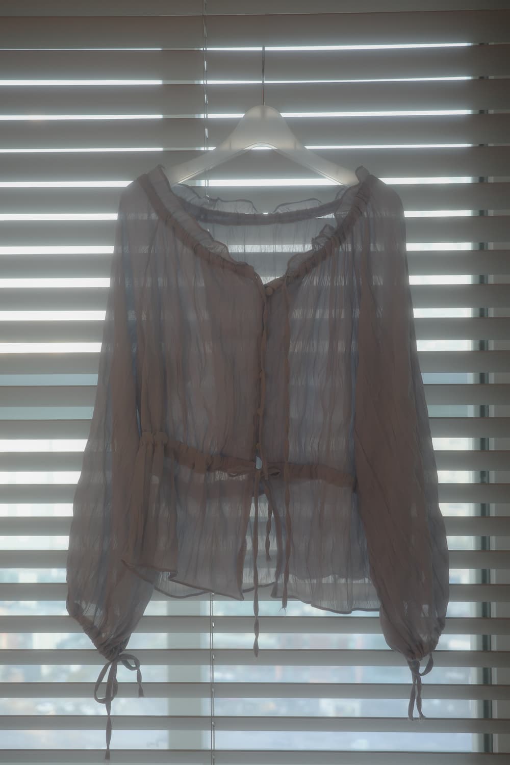 Vtg 셔링 쉬폰 블라우스 상품이미지1