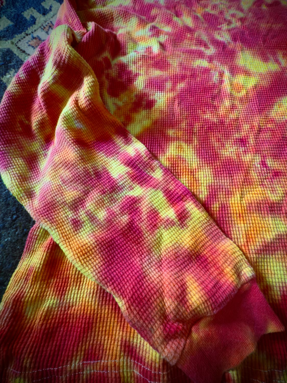 Flame burn tie-dye Waffle knit (USA) 상품이미지4