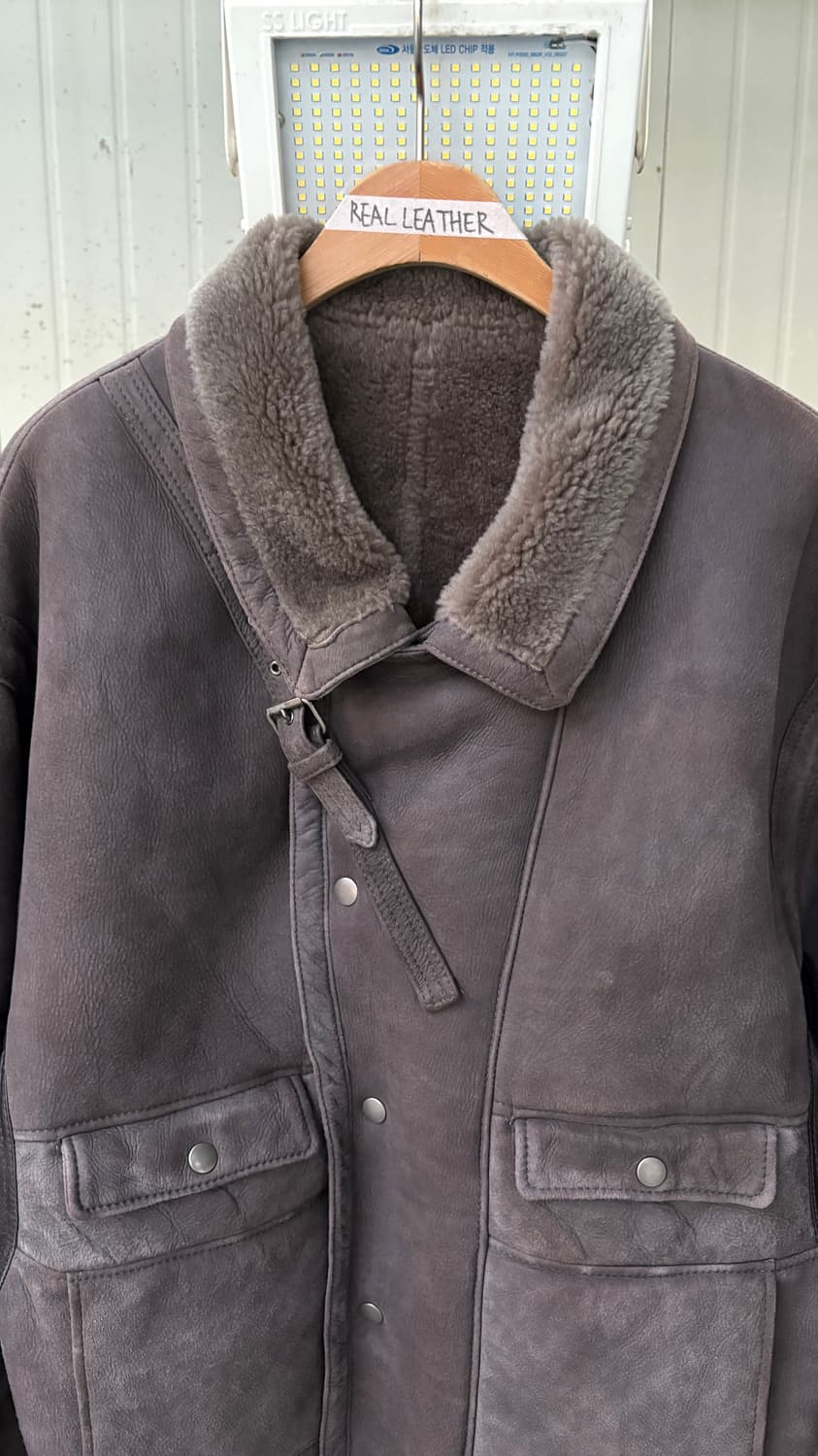 리얼 레더 무스탕 무톤 시어링 자켓 상품이미지2