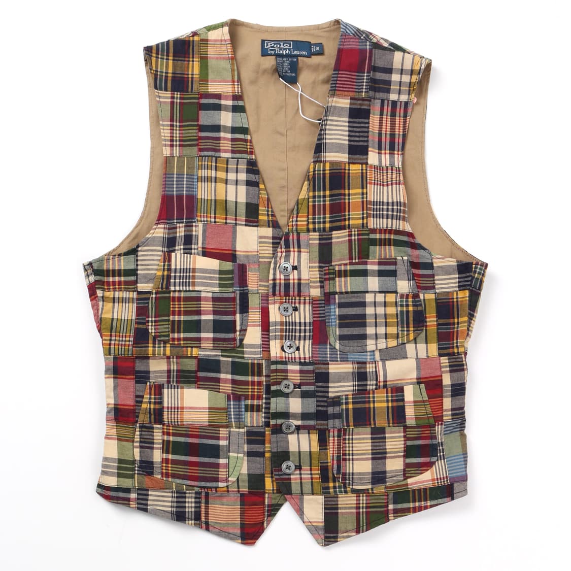 폴로 마드라스체크 패치워크 베스트   상품이미지1