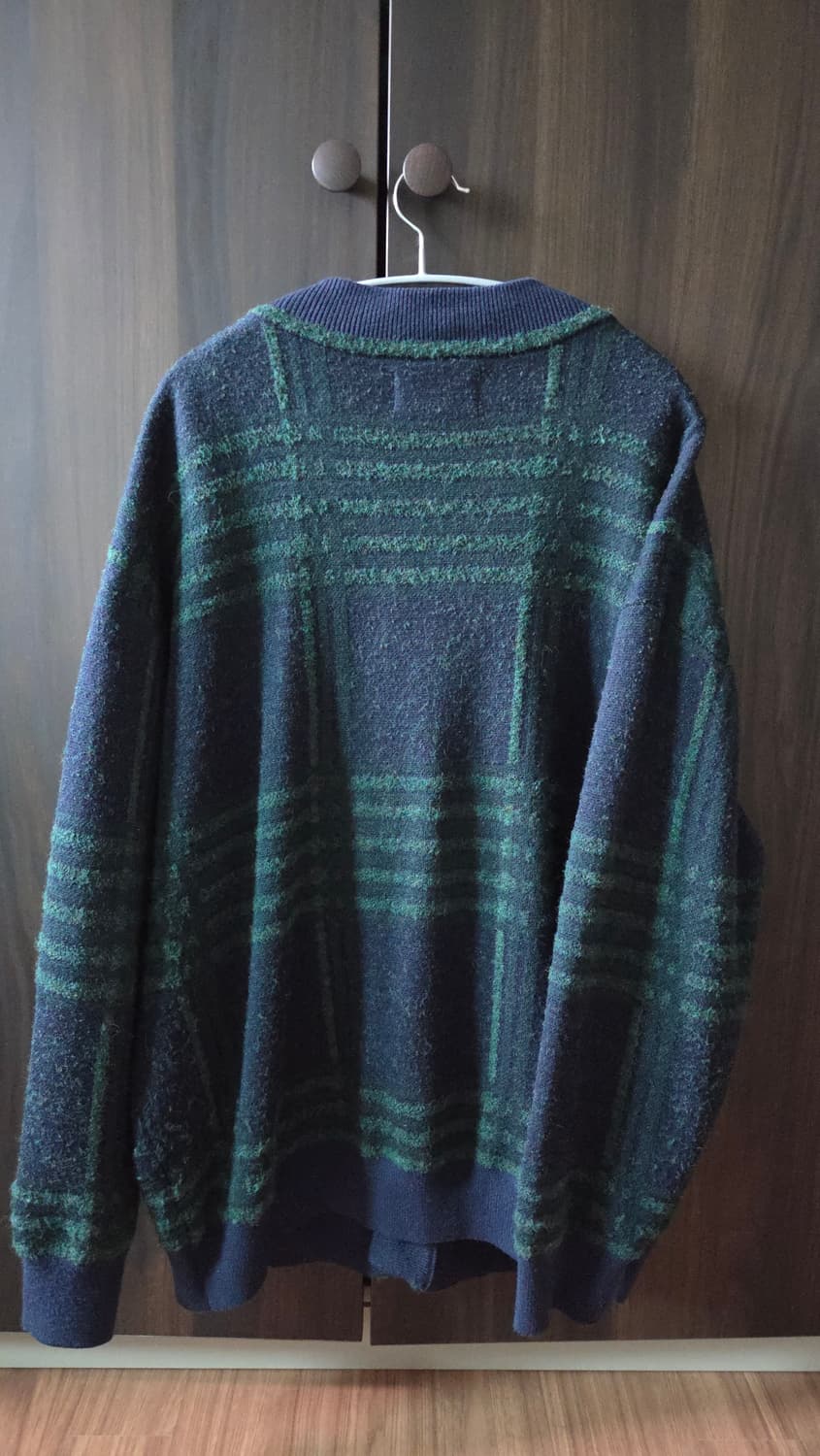 네이비 그린 체크 가디건 상품이미지2