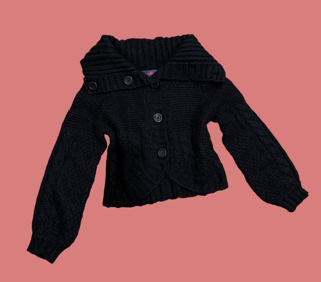크롭 니트 가디건 블랙 상품이미지2