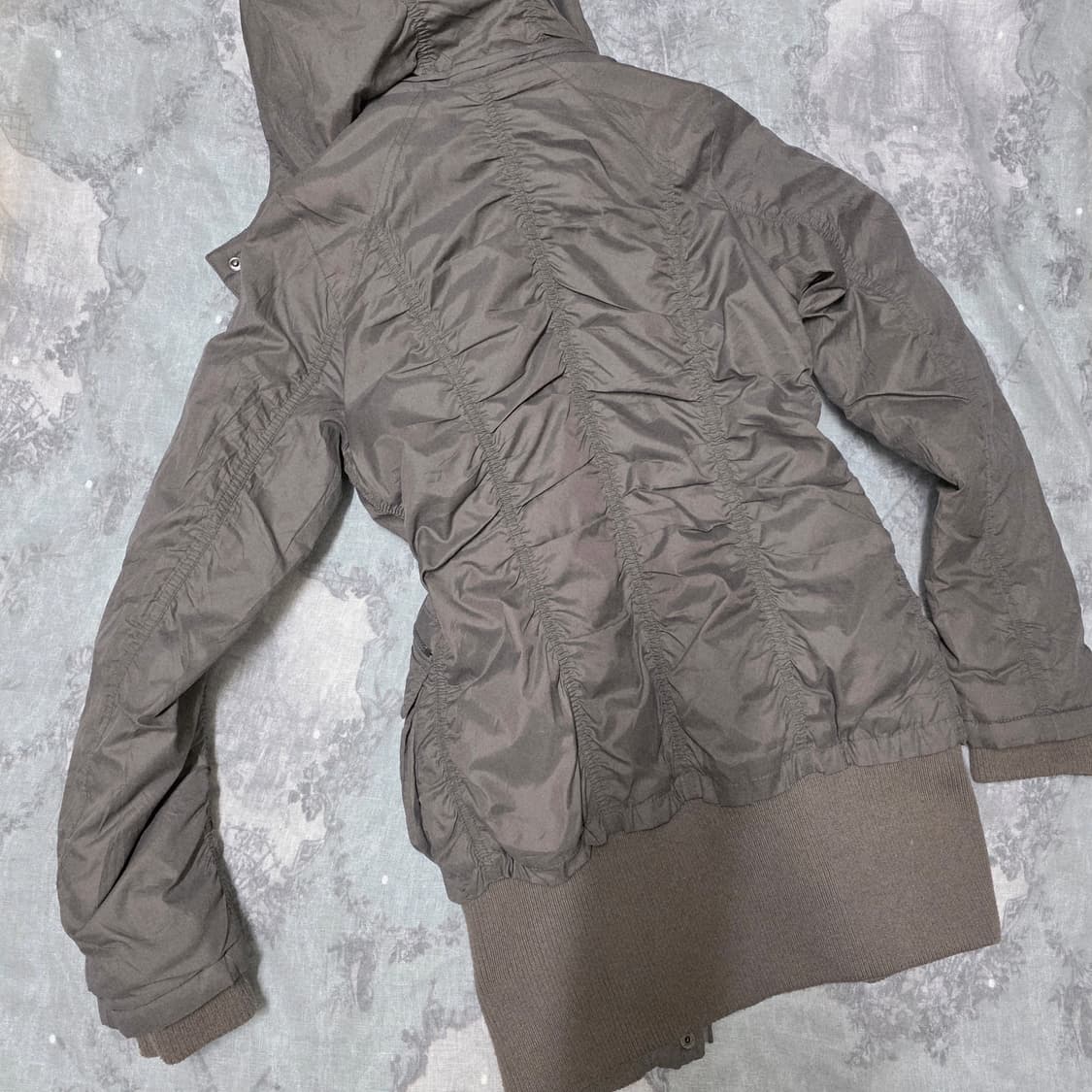 돌리엔젤 펑크 락시크 후드 셔링 투웨이 봄버 패딩 집업 y2k goa 상품이미지5