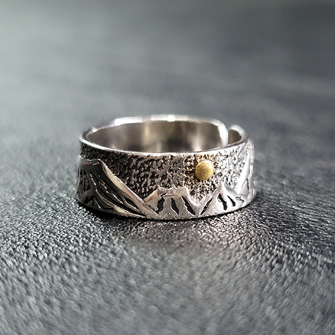 Khael 실버 남자 엔틱 빈티지 명품 고대 입체 산맥 반지 상품이미지1