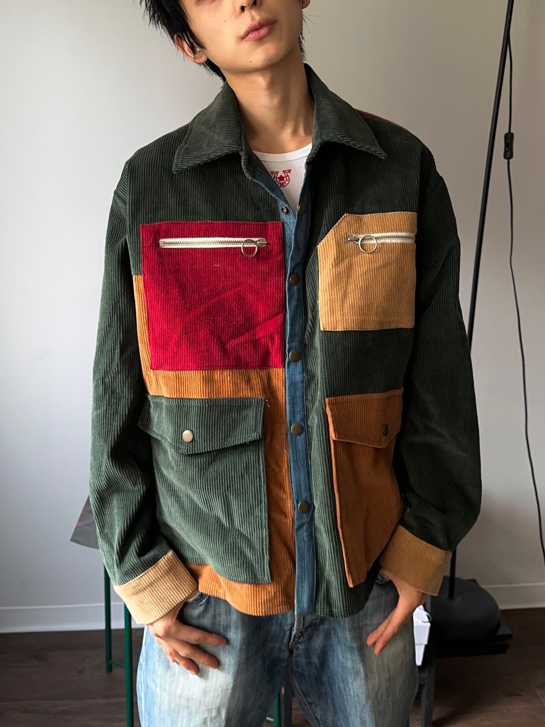 Quietest 컬러 블록 코듀로이 자켓 상품이미지4