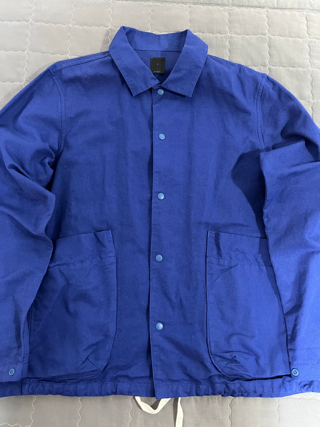 마일럿 코튼 린넨 캔버스 스냅 덱 자켓 블루 2 상품이미지2