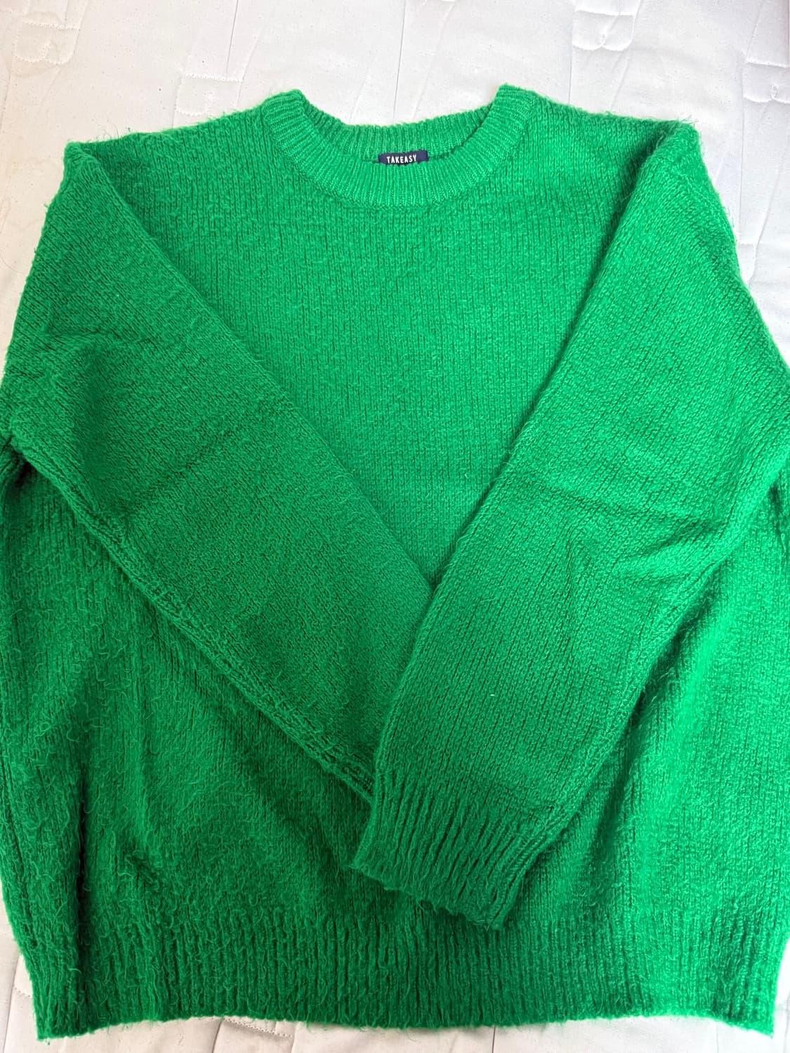 테이크이지 그린 앙고라 니트 상품이미지1