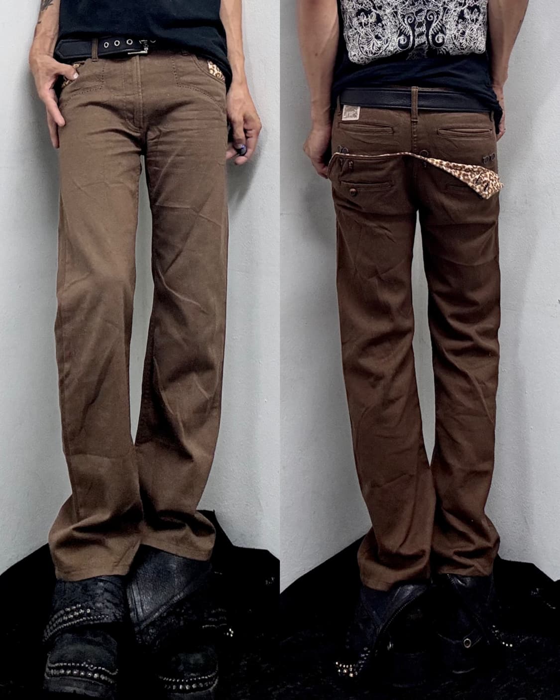 “Vintage” Kitsch Leopard Detail Brown Pa 상품이미지1